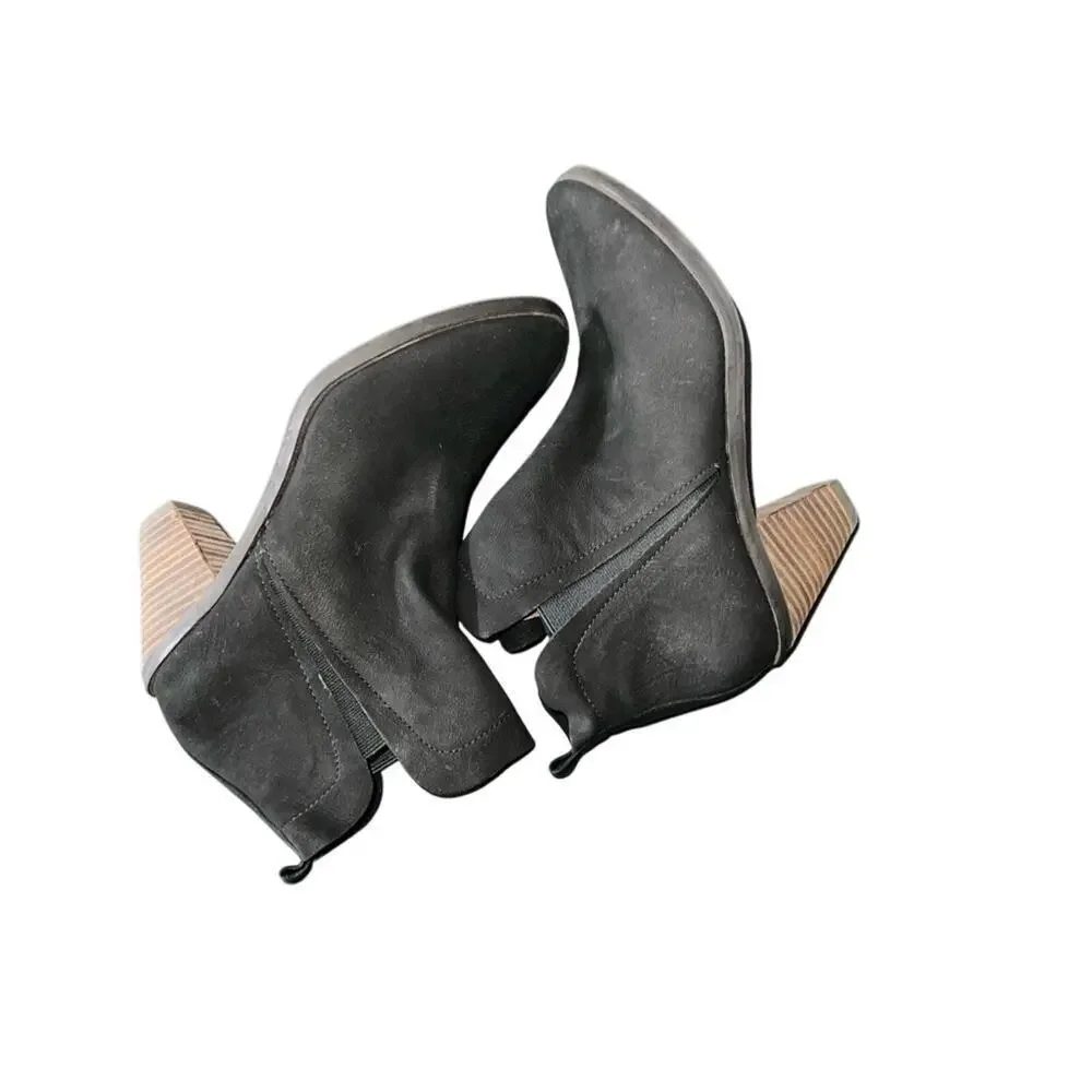 NEW LUCKY BRAND BLACK 3” HEELED GENUINE LEATHER BOOTIES SZ 7